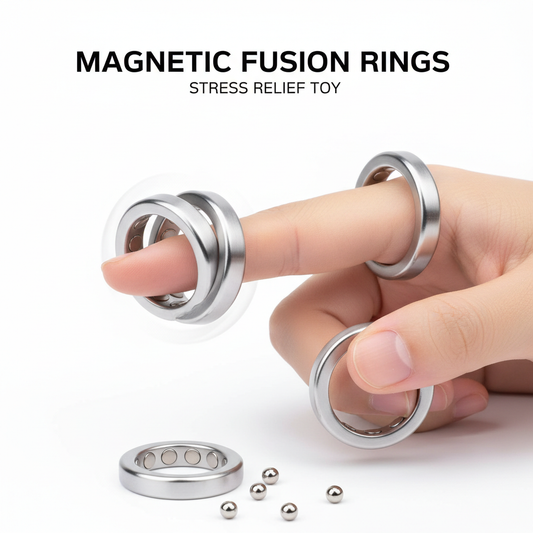 Magnetic Fidget Rings Set - Wearable Stress Relief